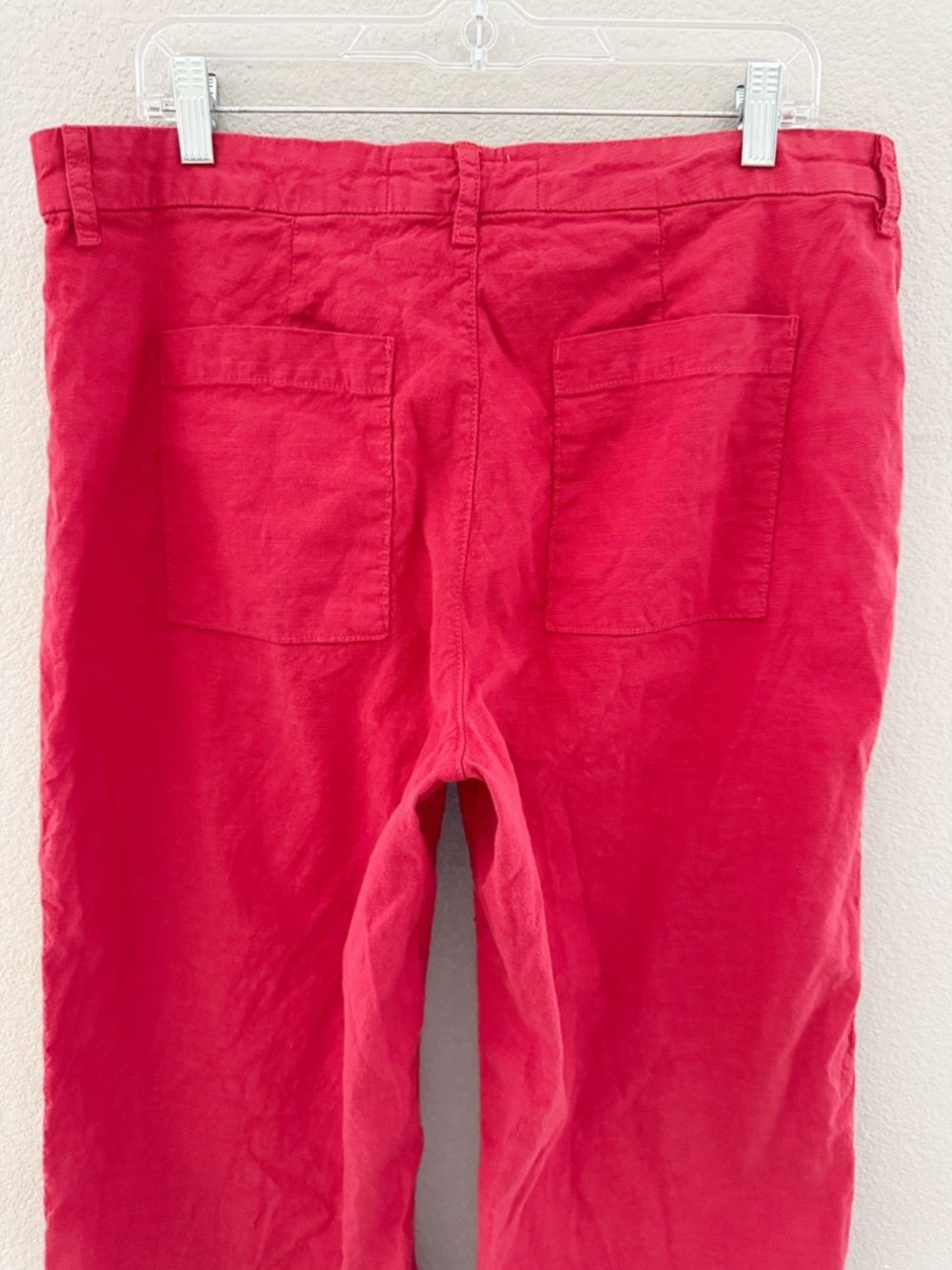 Frank & Eileen Wexford Wide Leg Linen Pant 12 Red Cotton Resort Coastal Chic - Picture 10 of 13